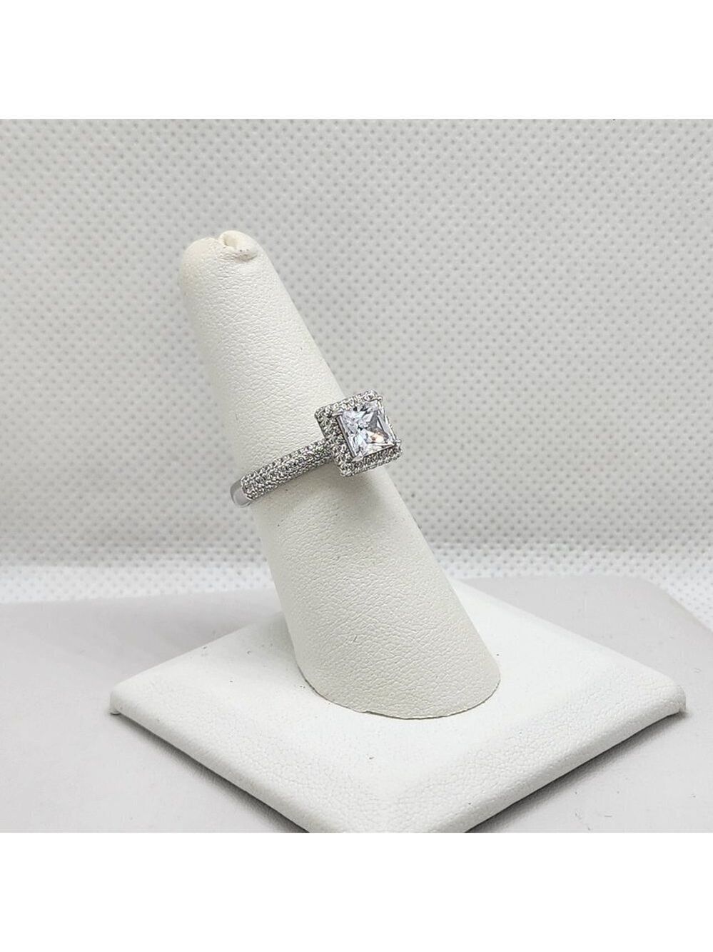 Brand New Sterling Silver 925 Square Gemstones Ring